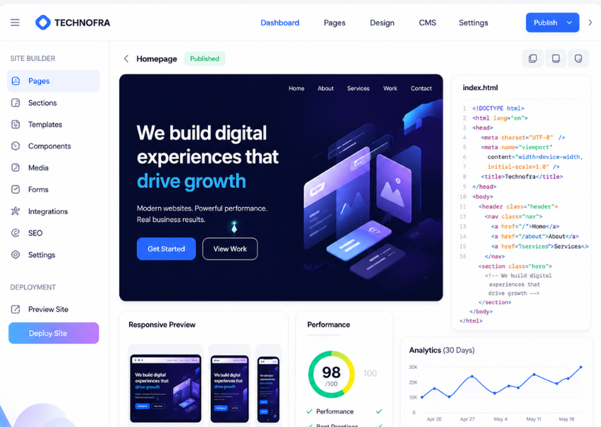 Web design and development illustration