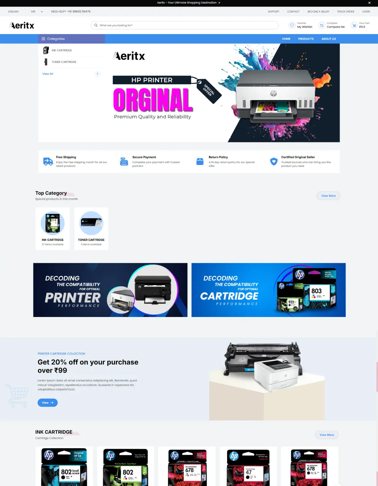 Aeritx Shopify store