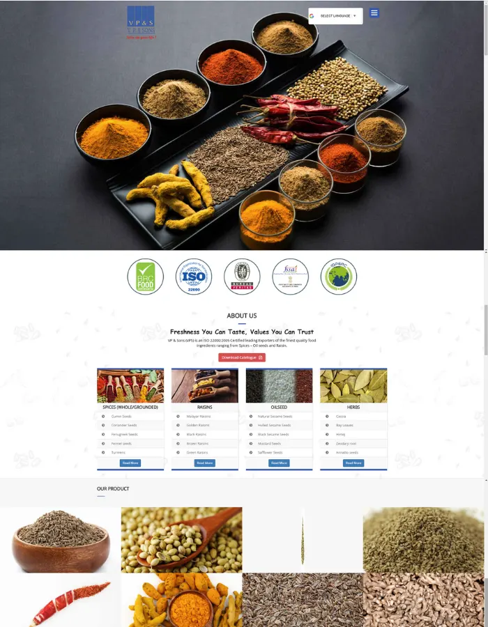 VP & Son Shopify store